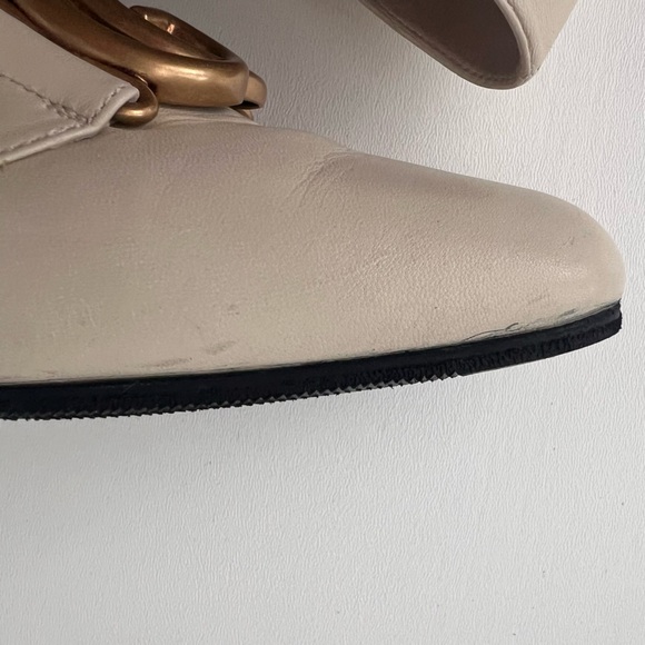 GUCCI | Victoire GG Buckle Vintage White Loafer Heel Pumps Size US 9 EU 39 - Picture 12 of 16